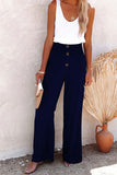 Women's Spring And Summer New Women's Pants Solid Cotton Tampons Tight Loose Leisure Wide Legs Women's