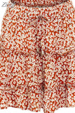 Chiffon Shorts Skirt Women Fashion Korean High Waist Floral Print A-LINE Mini Skirt