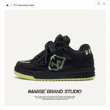 Shoes Destruction Aesthetic Black Knight Trendy Shoes Bread Shoes Climax Shoes Men And Women's Same Couple Shoes Men's Shoes Men's