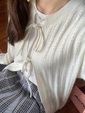 Spring And Autumn New Temperament Shows Thin Soft Silk Silk Wool Blending ~懒 Lazy Strap Hollow Knitted Open