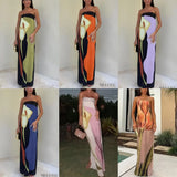 Women's Explosive Avocado Printed Corset Dress - Long-Term Stocking On The