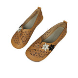 Hollowed-In-Caught People Hollow Flat-Soled Single-Shoe Female Flowers Breathable Shallow Mother Lazy Boat