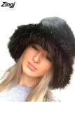Winter Warm Fur Bucket Hats For Women Outdoor Hat Soft Fleece Fisherman Cap Korean Fashion Chic Lady Causal Caps