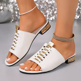 Cool Slippers Women's Spring And Summer Coarse And Beef-Shoeed Women's Sandals Fish Mouth Side Zip Retro Women's Shoes