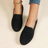 Weaving Net Surface Round Head Flat Single Shoes Women Shallow Casual Flat And Lazy Happy Shoes
