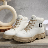 New Autumn And Winter Women Keep Warm Martin Boots Plus Thick Tie Thick Bottom Short Boots Women's