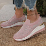 Women's Shoes 2025 New Round Head Slope And Fashion Hot Diamond Sports Leisure Pedal Women's