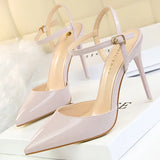Shoes Fashion Sandals Women 2022 Patent Leather High Heels Women Sandals Summer Heeled Sandals Pointed Toe Women
