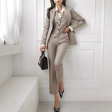 And South Korea Three-Piece 2025 Autumn Dress New Self-Fits-Up Temperament Blazer Professional Women's Trousers