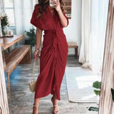 Women's Fashion Dress INS Temperament Fashion Printed Shirt Folded