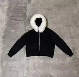 New Solid Zipper Hoodie Hoodie High Street Thair Hat Coat
