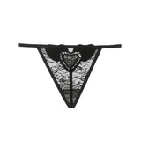 Transparent Thong Heart-Shaped Hollow Sexy Ultra-Thin Low-Rise Hot Seduction Traceable Breathable Trousers
