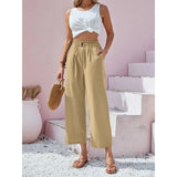 High Waist Lotus Leaf Elastic Cotton