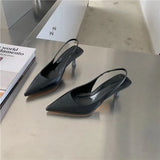 And Summer New Pointed Fine Heel Single Shoes Behind The Empty Sandals Fairy Style With Skirt High