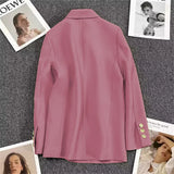Zingj Spring And Autumn New Pink Suit Jacket Female A Button Casual Temperament Small Spring Suit