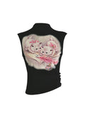 Women Y2k Graphic Print Crop Top Sleeveless 2023 Summer Fashion Streetwear Casual Vintage Camisole Black Gothic Grunge Tank