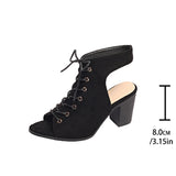 Toe Behind The Air Cool Boots Women In Front With Thick Heel High-Heeled Sandals