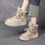Leisure Snow Boots Women Double Zipper Wool Short Boots Warm Plus Velvet Martin Boots Thick Cotton