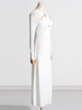 Autumn New Temperament Sister Style Dress Design Bump Color Thin Knitted Dress Female
