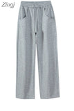 Loose Sweatpants 2023 Autumn Women Red Sport Pants High Waist Loose Trouser Female Fashion Streetwear Straight