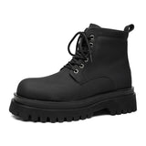 Zingj Kong Wind Tooling Boots Male Fashion Autumn New Handsome Black Locomotive Ankle Boots British Wind Martin Boots