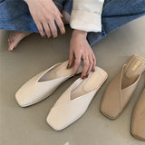 Red Cool Flat Bottom Slippers Lady Wears The Front 25 New Summer Half-Dragging Women's Shoes Fashion Muller Shoes Ins