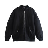 Simple Basic Zip Up Bomber JacketOutfit