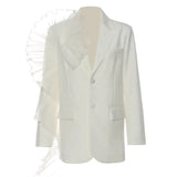 New Oversize Mesh Three-Dimensional Lotus Edge Irregular Loose Suit Casual Coat