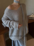 Xixi 13 Lines 2025 Autumn Black Standard Ins Temperament Elegant Mare Knit Sweater Sweater