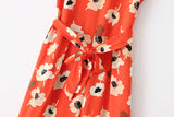 Women's Sleeveless Print Conjoined Broad Leg Trousers