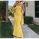Women's New Body-Body-Bendered Ass Fishtail Dress Solid Dress Skirt