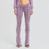 Zingj Spring New Fashion Temperament Twist Slim Show Thin Design Sense Micro La Knit Pants Casual