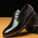 Zingj And Autumn Men's Leather Shoes Business Leather Shoes Men's Lace-Up Fashion Single Shoes Large Size Men's Shoes Wenzhou