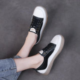 Leather Soft Sole Shoes Low Help Flat-Bottomed Small White Shoes Spring And Autumn Cowhish Casual Lazy Shoes Comfortable And