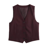 Women's New Fashion Vest + High-Rise Body Repair Casual Trousers