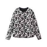 Women's ZA Autumn And Winter New Animal Print Cotton Jacket