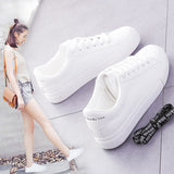 White Shoes Women's New Fashion Flat Plate Shoes Students Breathable Women's Shoes Net Red Single Shoes Casual White Shoes In The Spring And Autumn Of
