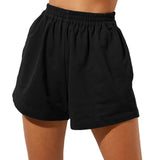 Summer Women's Tight Waist Loose Broad Legs Solid Color Leisure Sports