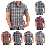 Lattice Men's Shirt 2025 New Wish Short Sleeve Cardigan Station European