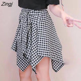 Skirts Women Irregular Korean Style Bandage Leisure Popular Summer College Students Retro Ulzzang Teens Girls Elastic