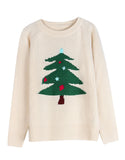 And Winter New Christmas Fashion Knitted Retro-Flowered Christmas Tree Stum Sweater For