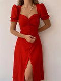 Zingj And Summer 2023 New V-Neck Single Breasted Temperament In The Long Dress