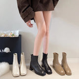 Boots Women's New 2025 Autumn And Winter Naked Boots Femininity Retro Short Boots Women's Heads Thick And Single Boots