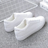 White Shoes Women 2025 Spring And Autumn New Fashion Flat Shoes Students Breathable Women's Shoes Net Red Single Shoes Casual White