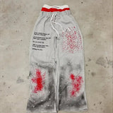 New Popular Fake Two Wide Leg Trousers Print Series Of Young Couples Round-Collar