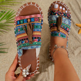 Bohemian Beach Women's Shoes In The Summer Of 2025 43-Yard Wish Large-Size Flat-Bottomed Slippers For