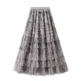 Dress Women's Half-Dress Dress 2025 New Cake Skirt Showing Thin Long Mesh Dress Level Half Skirt