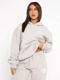 Hooded Trousers Set Printing Foamy Hip Hops Casual Women Plus Velvet