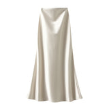 Gold Denice Half-Dress Woman 2025 Autumn And Winter High-Rise Thin Fishtail Skirt Dress