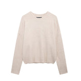 Women's New Fashion Simple Round Collar Collar Soft Knit Shirt